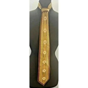 MARTIN WONG MENS TIE COPPER GOLD BROWN IVORY BLACK - 4x67